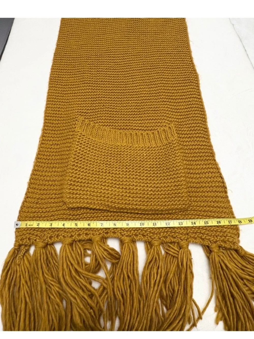 Pilcro Anthropologie Knit Fringe Scarf with Pockets